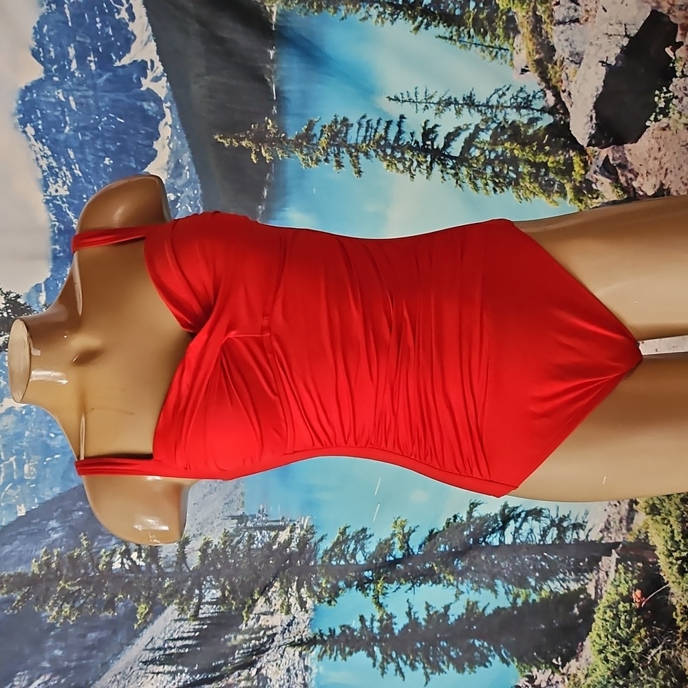 LA BLANCA  RED SWIMSUIT ONE PIECE WOMAN SIZE 8